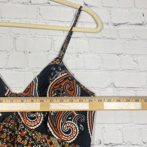 Coline Dress Women L/XL Brown Below Knee Floral Patchwork Bohemian Prairie Beach - Picture 6 of 15